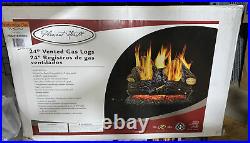 Pleasant Hearth 24 in. Vented natural gas fireplace log set 55,000 BTU NEW