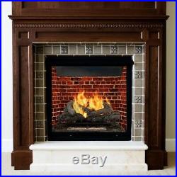 Pleasant Hearth Oak 30 In. Vent-Free Dual Fuel Gas Fireplace Logs Remote Control