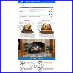 Pleasant Hearth Vent-Free Fireplace Log Sets 30,000 BTUs Dual Fuel Gas Ceramic