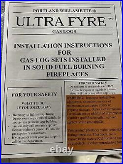 Portland Willamette 24 Ultra Fyre Gas Burner And Log Set. NATURAL GAS