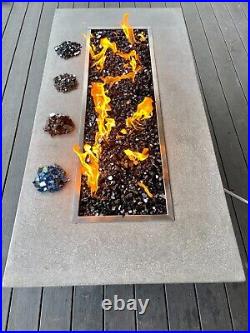 Premium BLACK 1/2 Reflective Tempered Fire Glass for Fireplace and Fire Pit