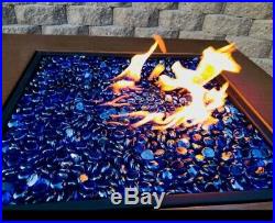 Premium Reflective Blue Fire Glass Fireplace Beads Fire Pit Drops Rocks 10 lb