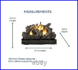 ProCom PCNSDS24RT Dual Fuel Ventless Fireplace Logs Set with Remote Control