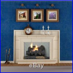 Propane Gas Fireplace Logs 1100 sq ft. Heat Capacity Vent-Free Remote Controlled