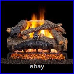 REAL FYRE 7 Piece Colonial Oak Gas Logs With Burner Fireplace Insert