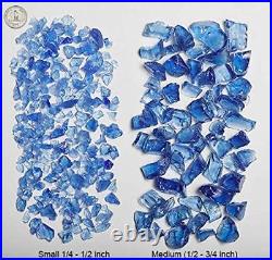 ROYAL BLUE GOLD 1/4 1/2 Large Fireplace Fire Pit Fireglass Glass Crystals