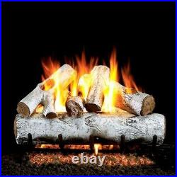 Real Fyre 24 White Birch Vented Natural Gas Logs Set Match Light Never Used