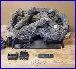 Real Fyre Charred Frontier Oak Vent Free Logs G10 24 Burner With Remote Natural