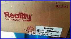 Reality Vent Free Gas Dual Burner Fireplace Base VF18MD LP Propane