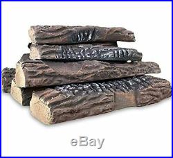 Regal Flame 10 Piece Set of Ceramic Wood Large Gas Fireplace Logs Logs For All