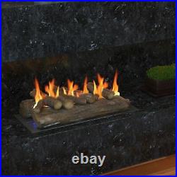 Regal Flame 6 PC 22 Ceramic Wood Large Gas Fireplace Logs for All Types of I