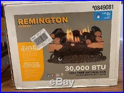 Remington18-in 30,000 BTU Vent-Free Natural Gas Log set with thermostat