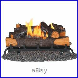 Remington 24-in 32000-BTU Dual-Burner Vent-free Gas Fireplace Logs with Thermost