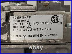 Robert Shaw Natural Gas Valve 778-831-411 Model 7000 MVRLC Gas Log Fireplace