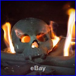 Rustic Colorful Human Skulls Gas Log For Fire Patio, Fireplaces & Halloween Decor