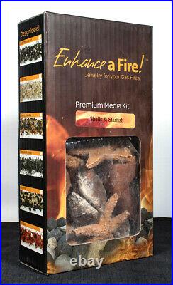 Shells & Starfish Ceramic Fiber Mixed Media Set for Gas Fireplaces and Fire Pits
