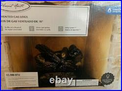 Shop Pleasant Hearth 18-in 45000-BTU Dual-Burner Vented Gas Fireplace Logs