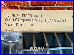 Skyflame 18 Log Grate Dual Burner Pan Connection Kit Natural Gas 304 Stainless