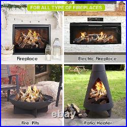 Skypatio 10-Piece Gas Fireplace Logs Set, Heat Resistant Realistic Ceramic Wood