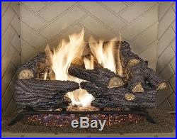 Split Oak Vented Natural Gas Log Set Emberglow Fireplace Realistic Dancing Flame
