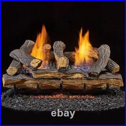 Split Red Oak 24 In. Vent-Free Gas Fireplace Logs with Manual Control