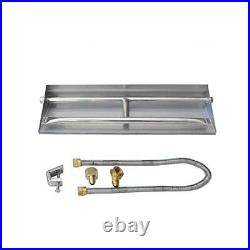 Stainless Steel Natural Gas Fireplace Dual Flame Pan Burner Kit 14.5inch