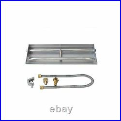 Stanbroil Stainless Steel Natural Gas Fireplace Dual Flame Pan Burner Kit New