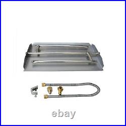 Stanbroil Stainless Steel Natural Gas Fireplace Triple Flame Pan Burner Kit