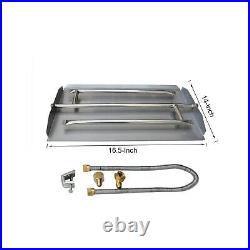 Stanbroil Stainless Steel Natural Gas Fireplace Triple Flame Pan Burner Kit