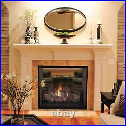 Superior DRT63ST Two-Sided See Through Gas Fireplace with Split Oak Log Set