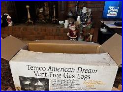 Temco Amer Dream Logs with Vent-Free Burner, Manual, 4/piece, 18, Natural Gas