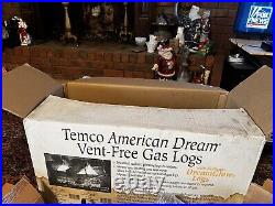Temco Amer Dream Logs with Vent-Free Burner, Manual, 4/piece, 18, Natural Gas