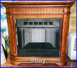 Truly Beautiful Free-Standing Cabinet Mantle with Unvented Fire Box for Gas Logs