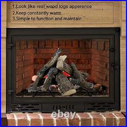 Uniflasy 10 Pcs Gas Fireplace Log Set, Ceramic Wood Fake Log for Firebowl