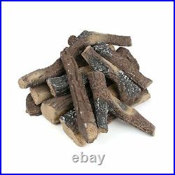 Uniflasy 10 Pcs Gas Fireplace Log Set, Ceramic Wood Fake Log for Firebowl, Pr