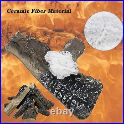 Uniflasy 10 Pcs Gas Fireplace Log Set, Ceramic Wood Fake Log for Firebowl, Propa