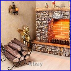 Uniflasy 16 Large Gas Fireplace Logs and Ceramic Pine Corns, Fireplace Decor