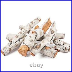 Uniflasy 26.8 Gas Fireplace Log Set, Ceramic White Birch for Intdoor Inserts