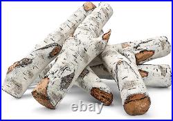 Utheer 6 Pcs Gas Fireplace Logs, 26 Birch Fireplace Logs for Fireplace, Large C