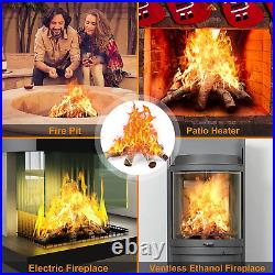 Utheer Gas Fireplace Logs, Birch Fireplace Logs 6-Piece, Ceramic Wood Gas Firepl