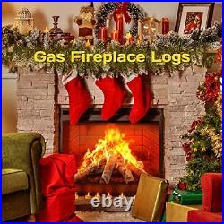 Utheer Gas Fireplace Logs Set 16'' White Birch Wood Logs Perfect for Vented G