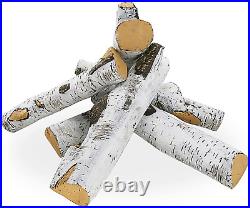 Utheer Gas Fireplace Logs Set, 16'' White Birch Wood Logs for Gas Fireplaces, 6