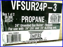 VFSUR24P-3 24 Unvented Gas Burner- Remote For Use With 24 LSU/ALSU Log Set