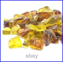 VIVID Amber Yellow Ember Premium Blend 1/2 Fireplace Fire Pit Fireglass Glass