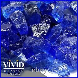 VIVID BLUE AQUA 1/2 3/4 Large Fireplace & Fire Pit Fireglass Glass Crystals