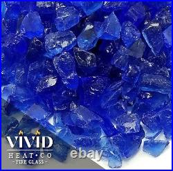 VIVID BLUE AQUA 1/2 3/4 Large Fireplace & Fire Pit Fireglass Glass Crystals