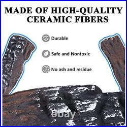 Vchin Gas Fireplace Logs 10 Piece Ceramic Logs for Fireplace and Fire Pit Hea