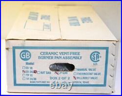 Vent Free Burner Pan Assembly 30 L/P Gas Millivolt Valve GB For Ceramic Logs