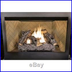 Vent Free Dual Fuel Fireplace Logs Insert 24 inch Natural Gas Propane Thermostat