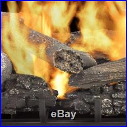 Vent Free Gas Log Set 30 Thermostat Heater Fireplace Insert Remote 33,000 BTUs